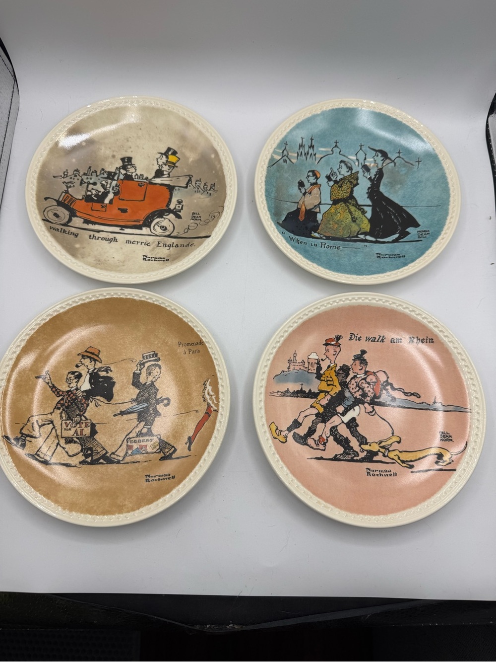 Norman Rockwell Lot of 4. 1982. Collectors Plates. 7 3/4 inches